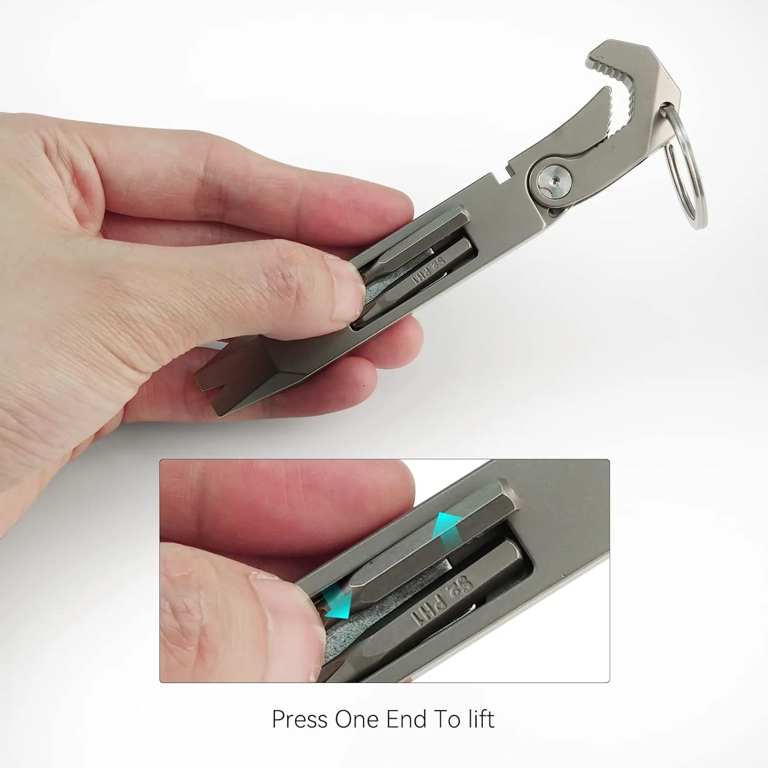 Multi-functional Titanium EDC Ti Pry Bar Set with Bottle Opener, Wrench,  Screwdriver for Outdoor Multi Tool Camping Accessories