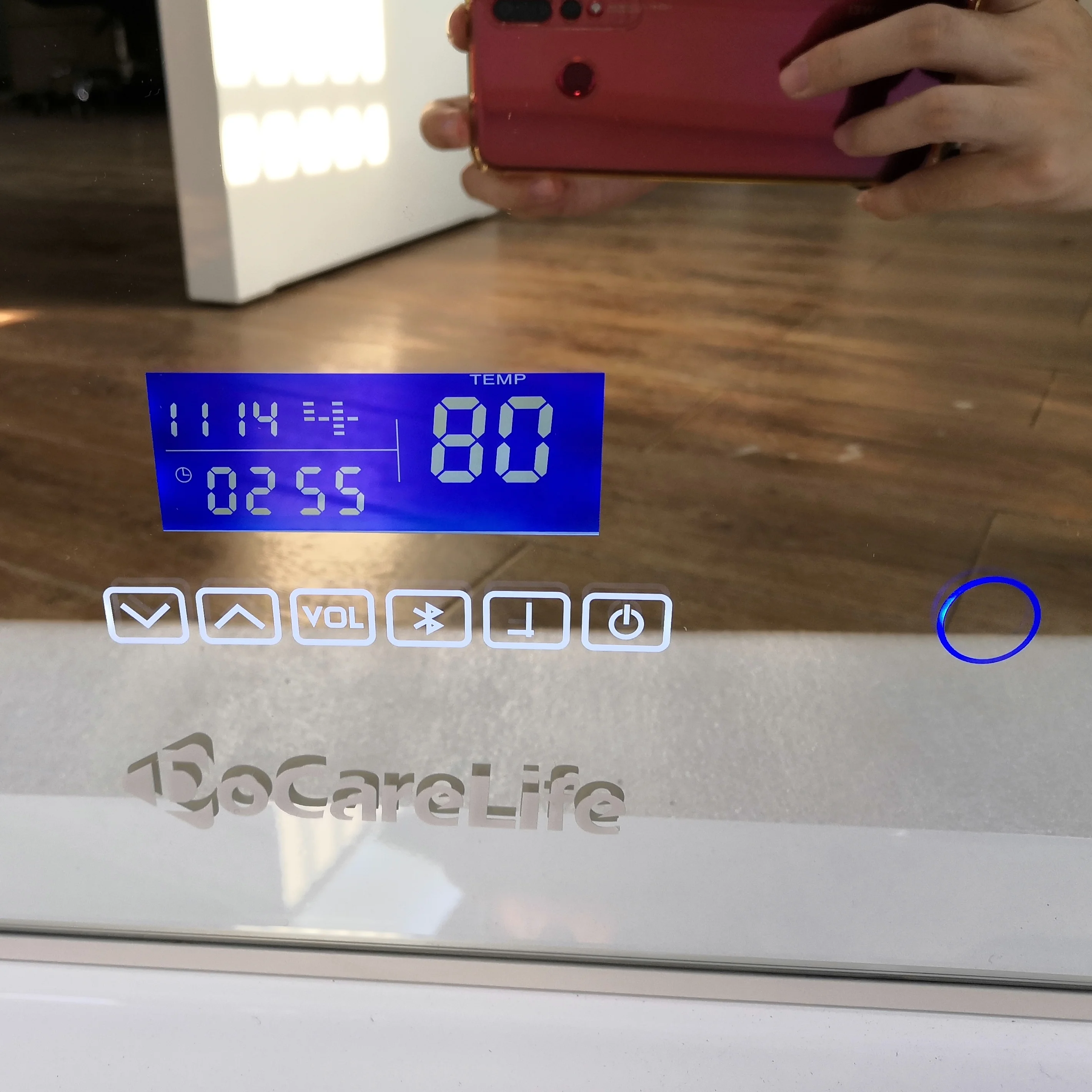 Stock on US! Docarelife Wooden Desktop Lighted Hollywood Vanity Makeup Mirror with Wireless Speakers