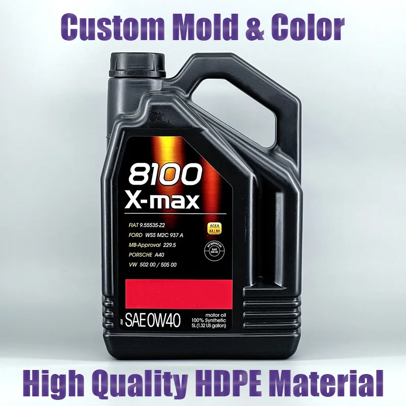 Hot Sale Custom 5 Liter Big Capacity HDPE Motor Oil Container Empty Engine oil Jerry Can for Motor Oil