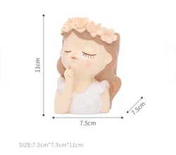 New Indoor and Outdoor Fairy Girl Resin Flower Pot Succulent Plant Pot with Drainage Hole for Home Decoration