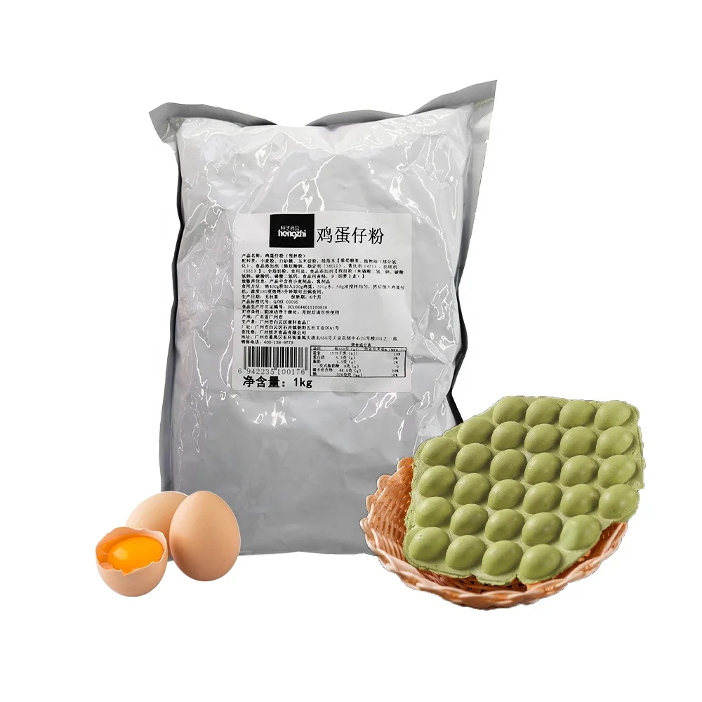 Wholesale Matcha Flavor Egg Waffle Powder Mix Factory Price Chewy Bubble Puff Premix for Breakfast or Cake Baking