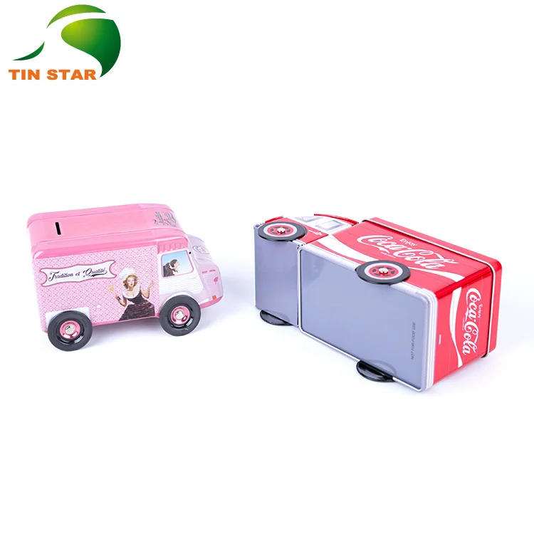 18 Year manufacturer oem car shape tin coin piggy bank tin