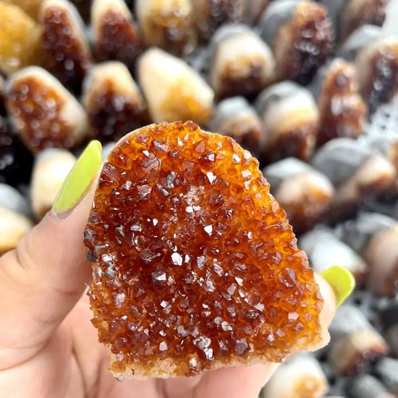 Mini brazil citrine cluster geode mineral specimen handmade crafts for sale
