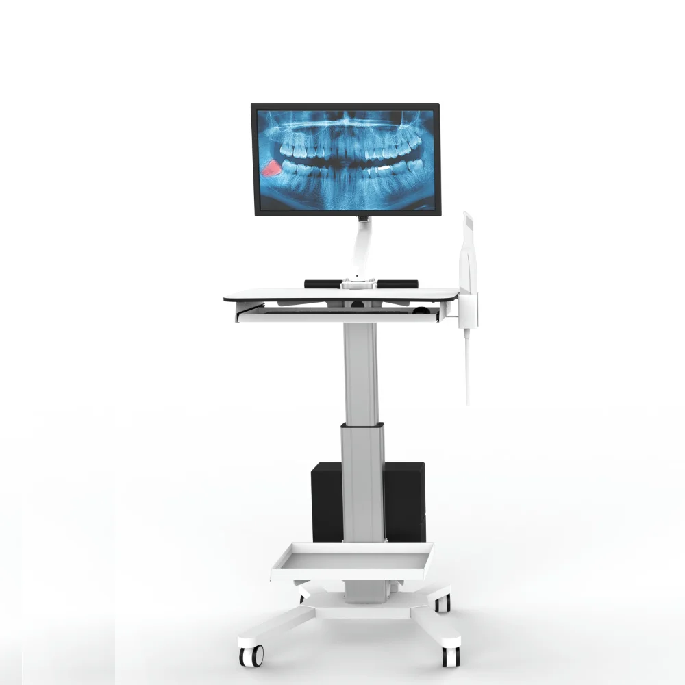 Modern Height Adjustable Mobile Workstation Dental Cart Medical tablet trolley for Hospital Dental Clinic medical tablet trolley