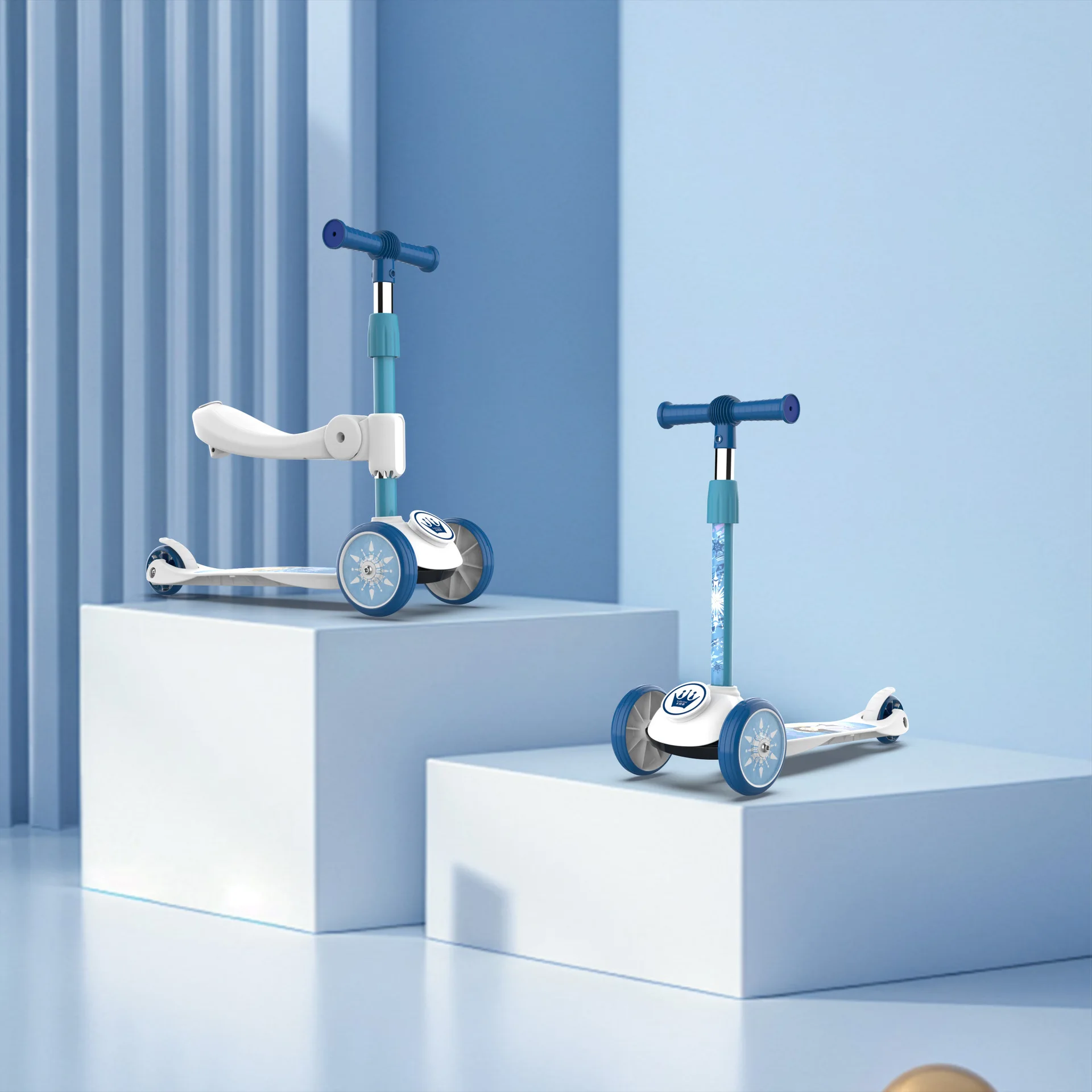 Kick Scooter for Kids and Toddlers 3-8Year Olds and Older Light PU Wheel 3-Wheel Kick Scooter for Boys and Girls