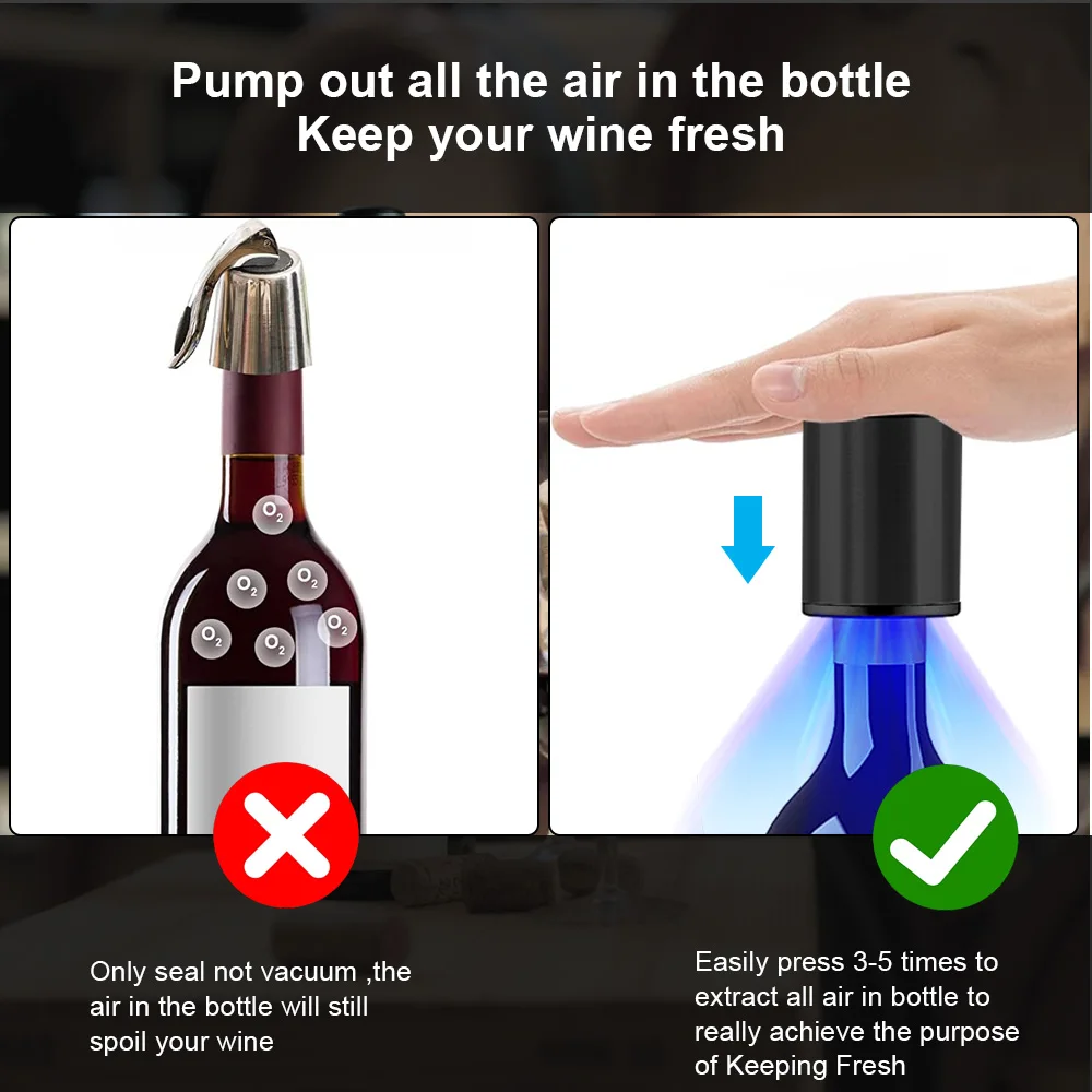 Custom plastic champagne red wine stopper wedding favor stainless steel metal vacuum wine stopper for laser engrave logo