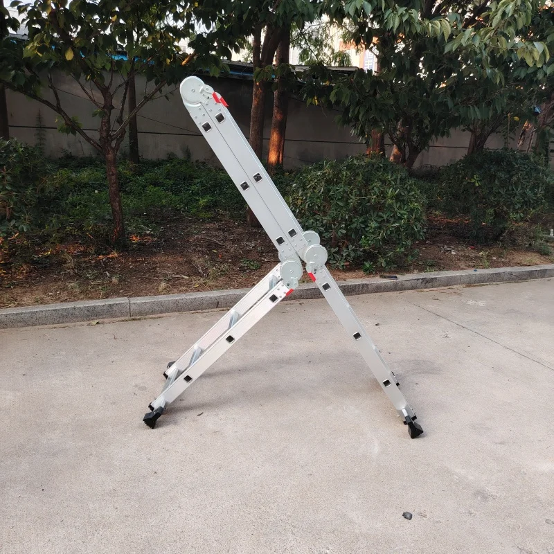 En131 3.45m 4X3step Folding Roof Ladder Aluminium with Big Joint Multiposition Ladder Accessory