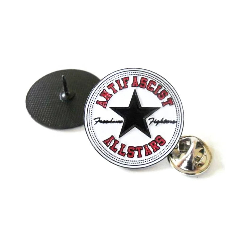 Metal Label Brand Logo Custom Stainless Steel Enamel Lapel Pin Badge For Jeans Clothing