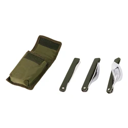 3pcs Camping Picnic Tableware Multi-function Stainless Steel Folding Cutlery Set Utensil Set