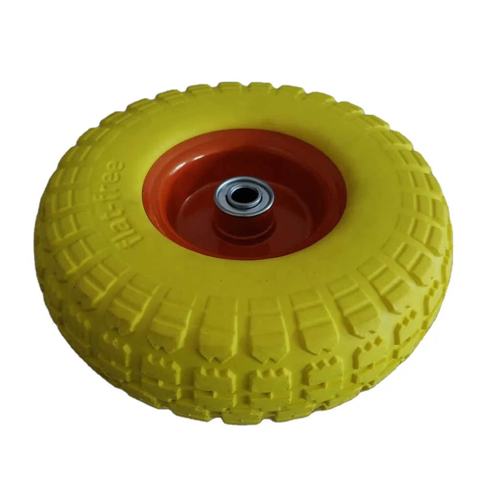 
FLAT FREE PU FOAM WHEEL 3.50-4 10 Inch 10x2 Solid Wheel Flat Free Rubber Tires 