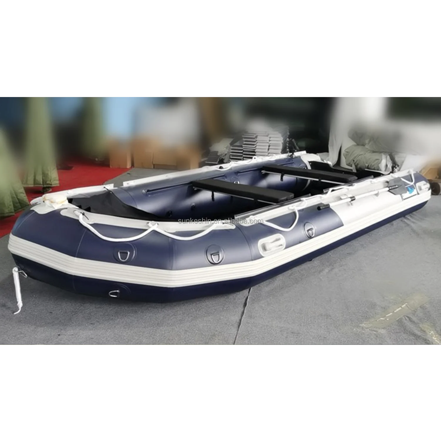China 14.7ft Mini Fishing Dinghy 4.7m Inflatable Pontoons Rowing Boat for sale