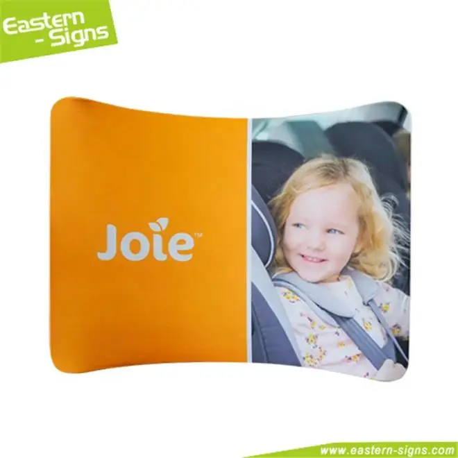 Custom Made Foldable Aluminum Tension Fabric Curved Shape Advertising ultra Slim Size Photo Booth for Display