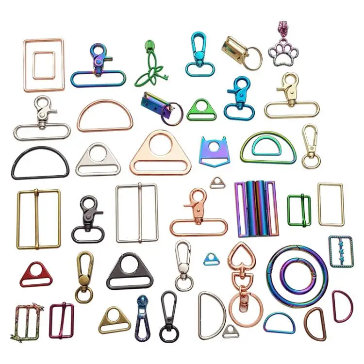 High Quality Zinc Alloy Metal Swivel Snap Hook Bag Hardware Accessories D Ring Square Ring O Ring Connection Buckle