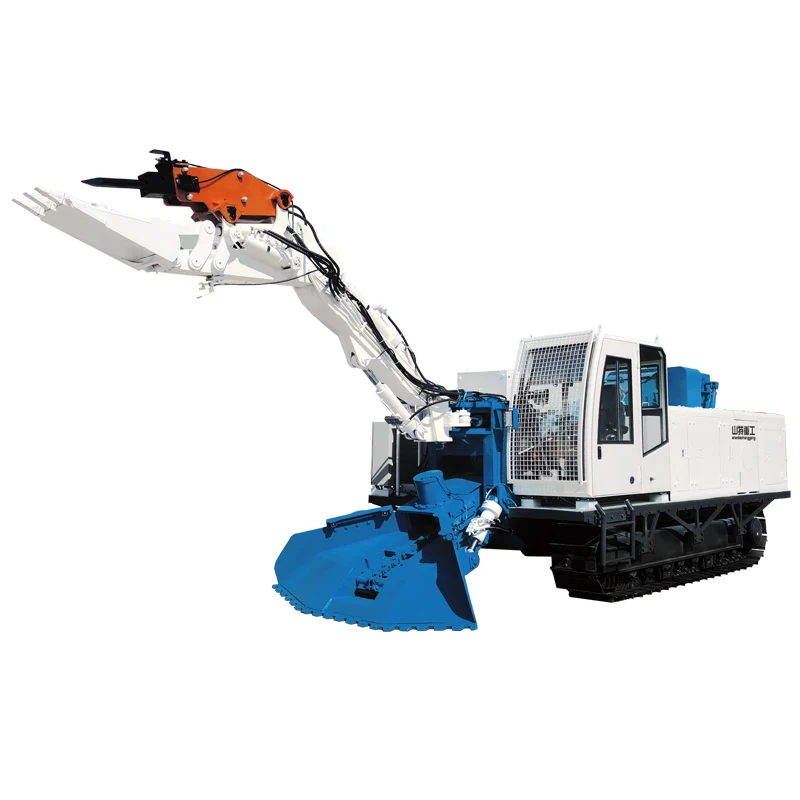 Crawler-type Digging, transporting and breaking all-in-one mach mucking loader