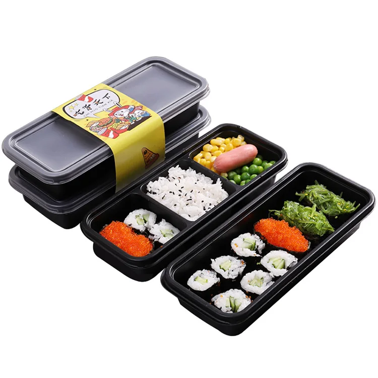 Cheap Disposable Food Box 3 Compartment Food Containers Bento Plastic Storage Boxes & Bins Plastic Blister Packing Container
