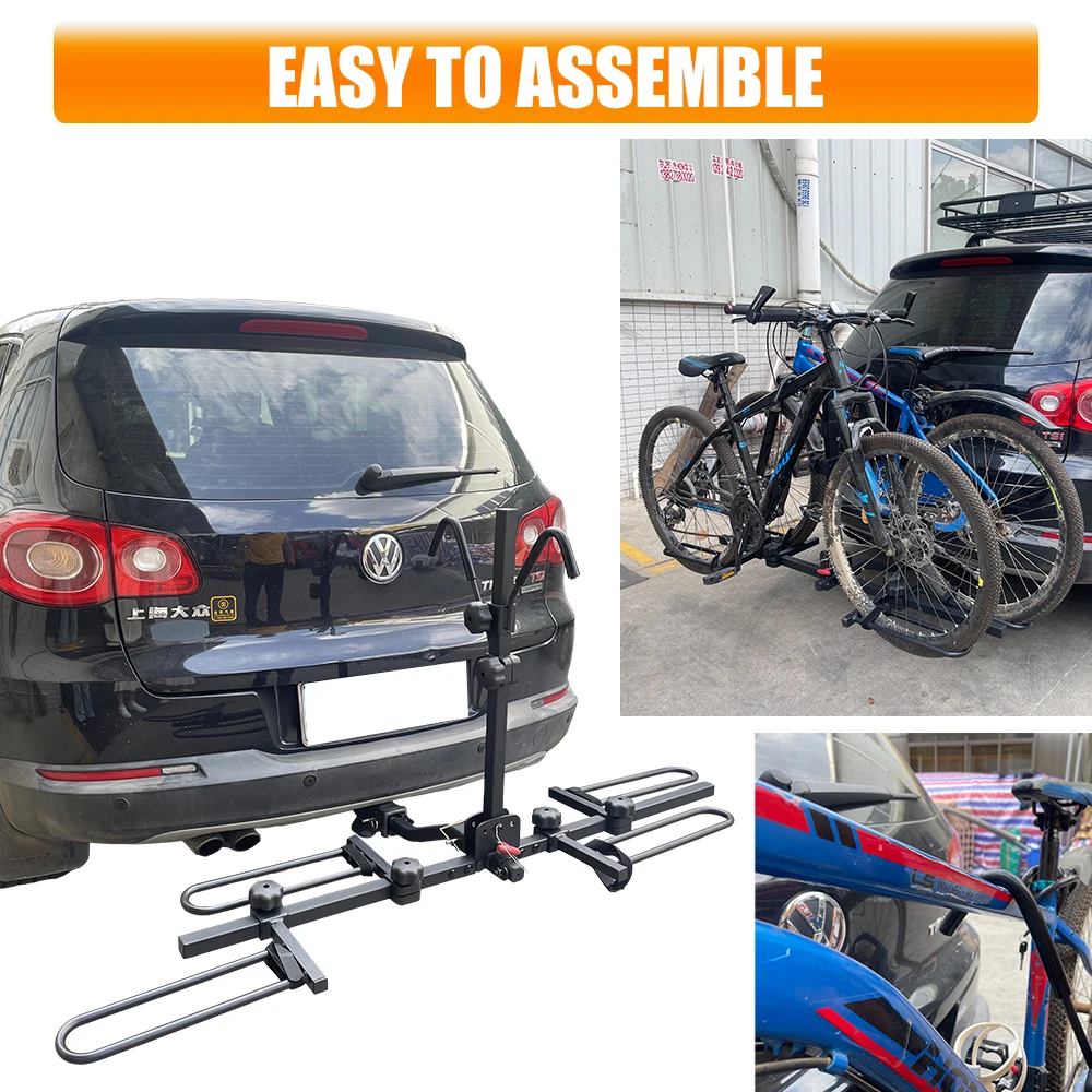 Outdoor travel 2 bicycle hanging transfer multifunctional 90 lbs vertical stand car auto hitch bike rack