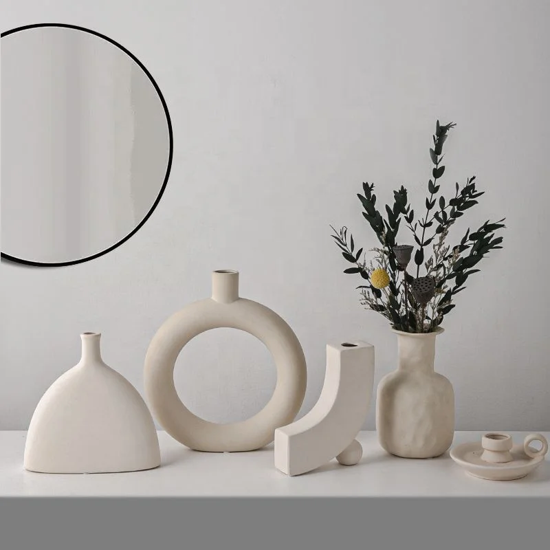 Morden  Home Decoration Dried Flower Vase Arrangement Ceramic Vase Fancy Creative Nordic Style Vases