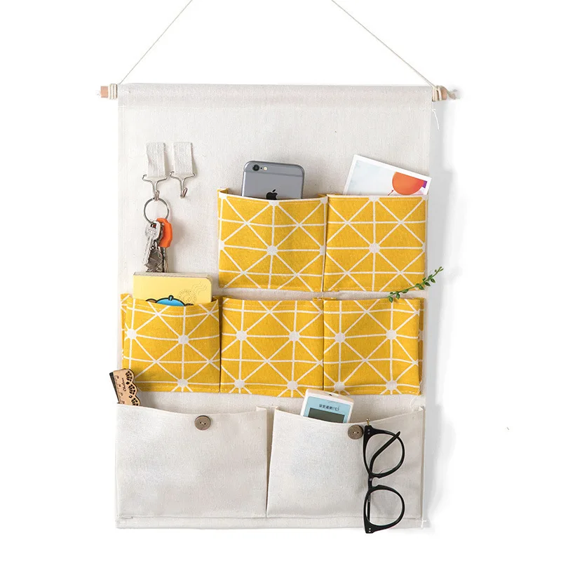 Wall Hanging Storage Bag Door Closet Organizer Multi Functional Hanging Wall Pocket Organizer with key hanger