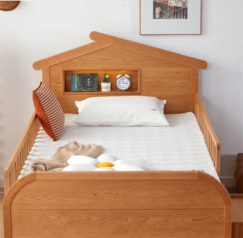 Treehouse Storage Modern Design Safety Baby Beech Wooden Bedside Bed Cot