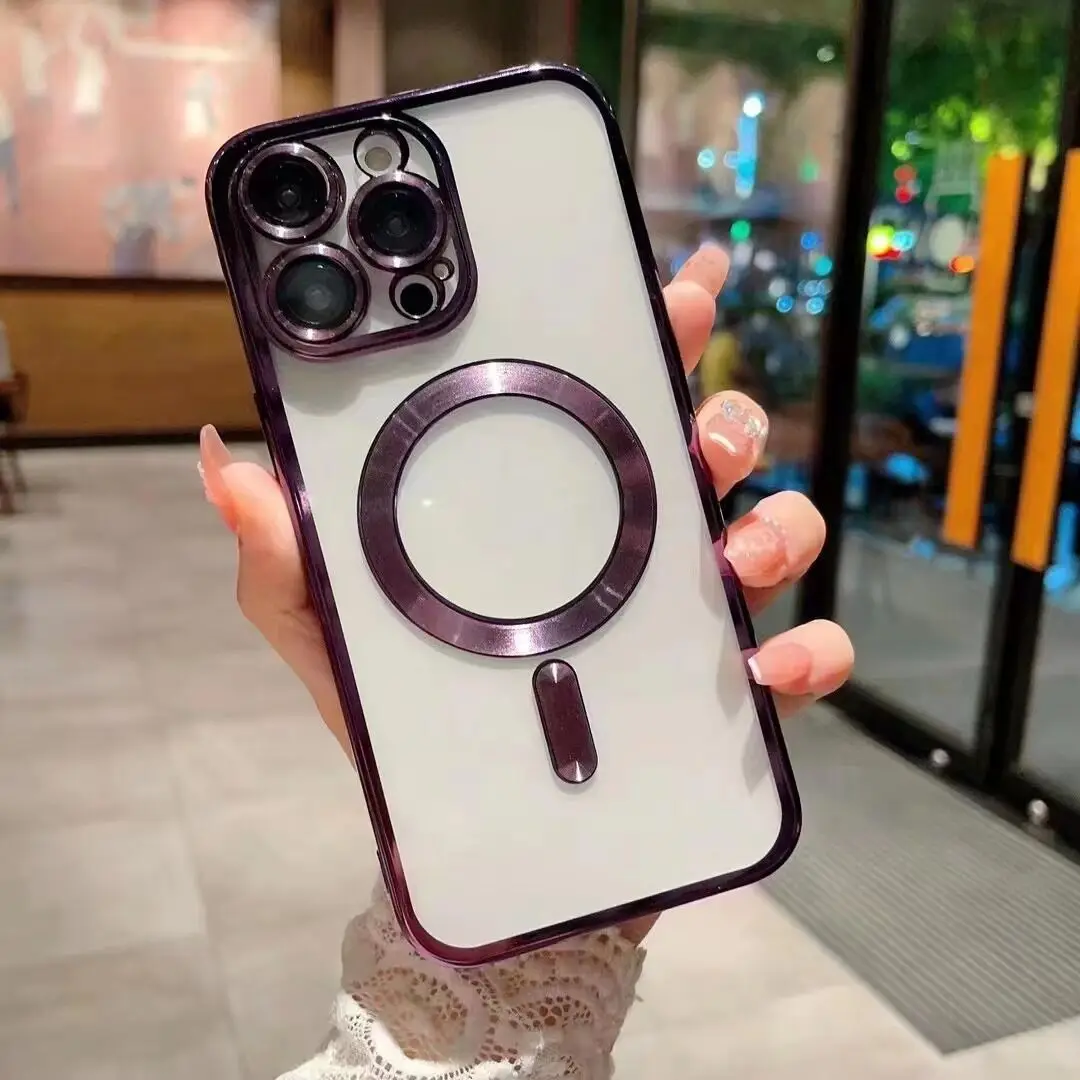 Electroplated Phone Case for iPhone 15 Pro Max TPU Clear Electroplating for iPhone 16 Pro Max Case