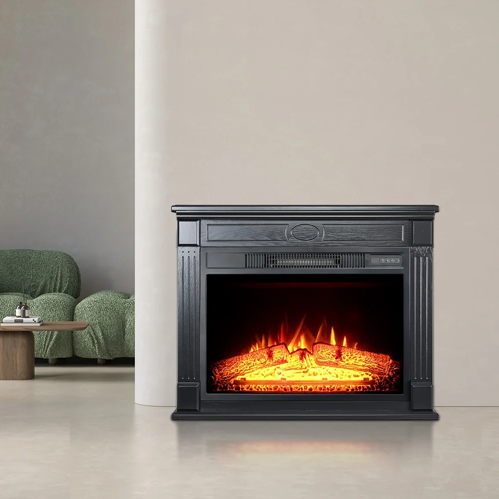 1500W Wall Mounted Log Flame Effect Electric Decorative Fixed Fireplace Heater