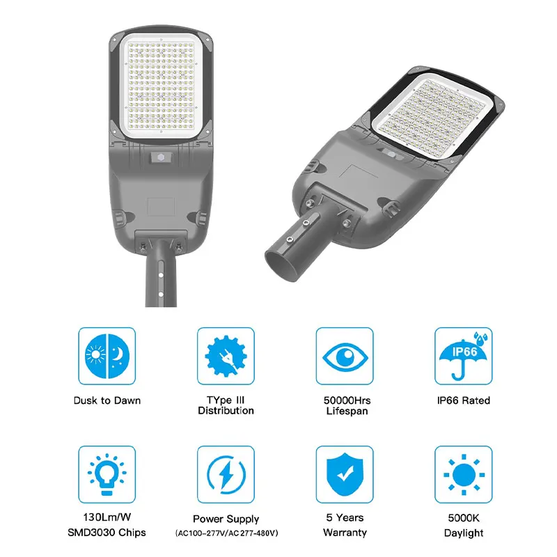 BBIER 3000K/4100K/6500K/CCT Adjustable High Lumen Outdoor Public Road Lighting Waterproof luminaires led street light