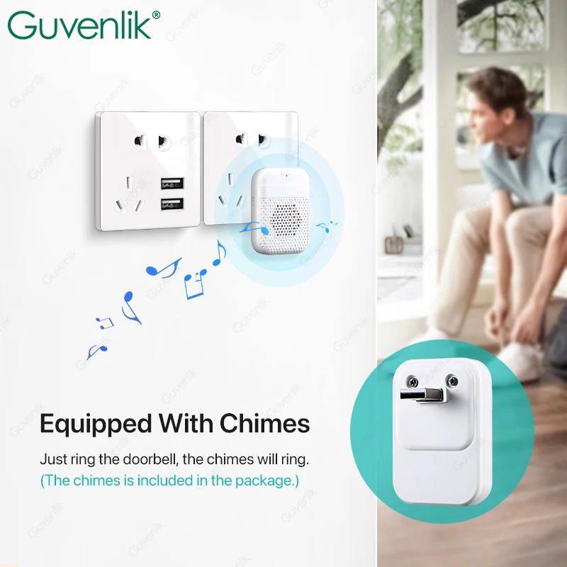 Guvenlik Wireless Door Camera Video Doorbell Wifi Smart Home Doorbell Camera Villa Alarm HD Video Doorbell Intercom Apartment