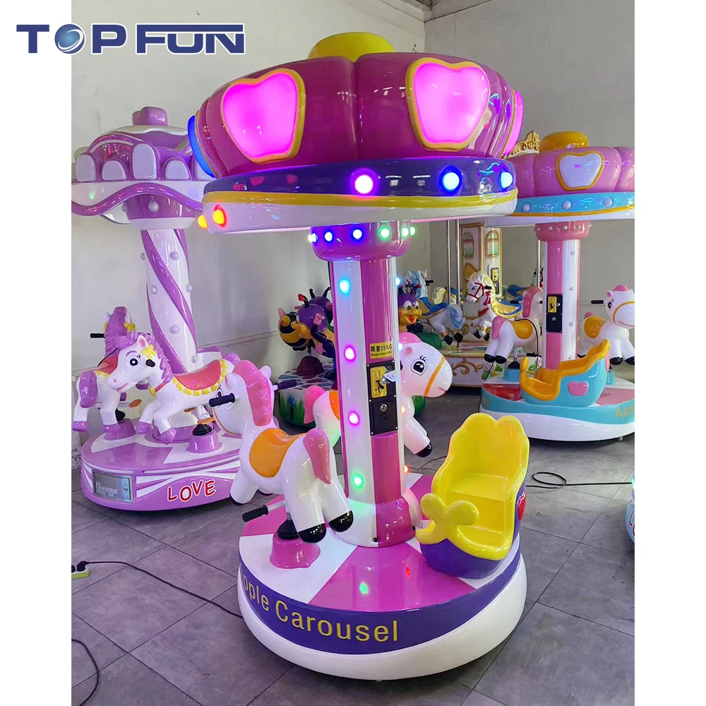 Hot Selling Amusement Coin Operated Funny Carousel Kiddie Rides Round Small Carousel Kiddie Ride For Kids