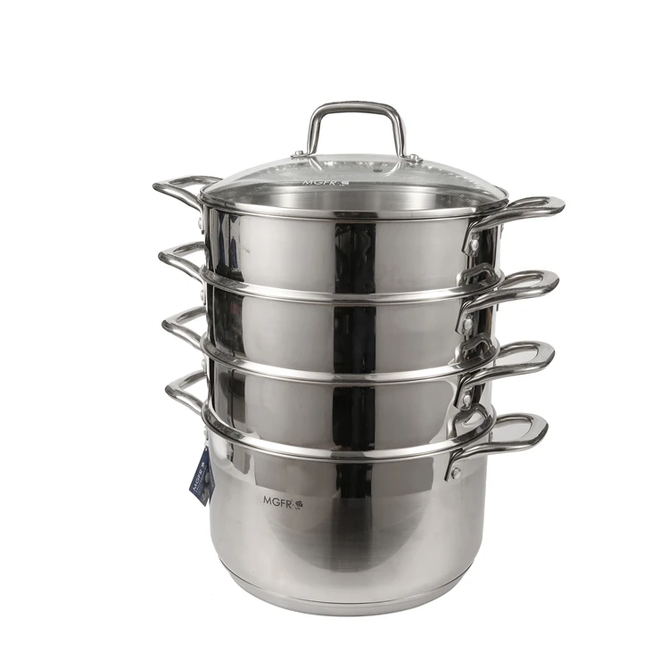 
Europe Style 3 Layers Cookware Steamer Stainless Steel Steamer Pot Cookware Set 