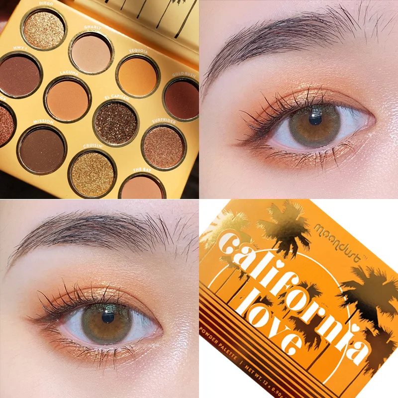 
Wholesale Eyeshadow Palette 12 Color Bake Color Eye Shadow Glitter Private Label Baked hawaii style Makeup Eye Shadow 