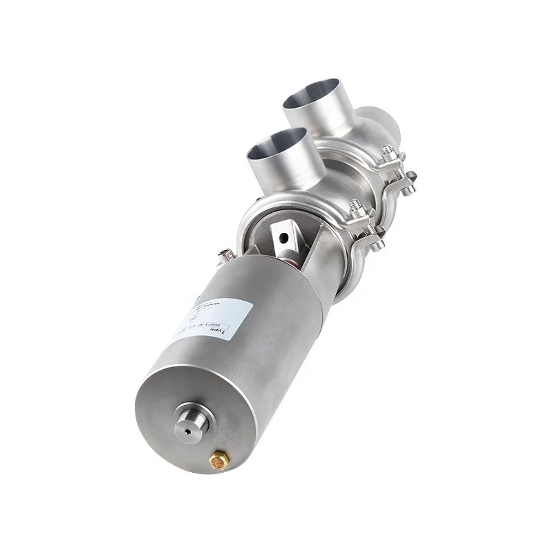 Sanitary Pneumatic Stop Divert Seat Cut-off Reversing Valves Stainless Steel Valve