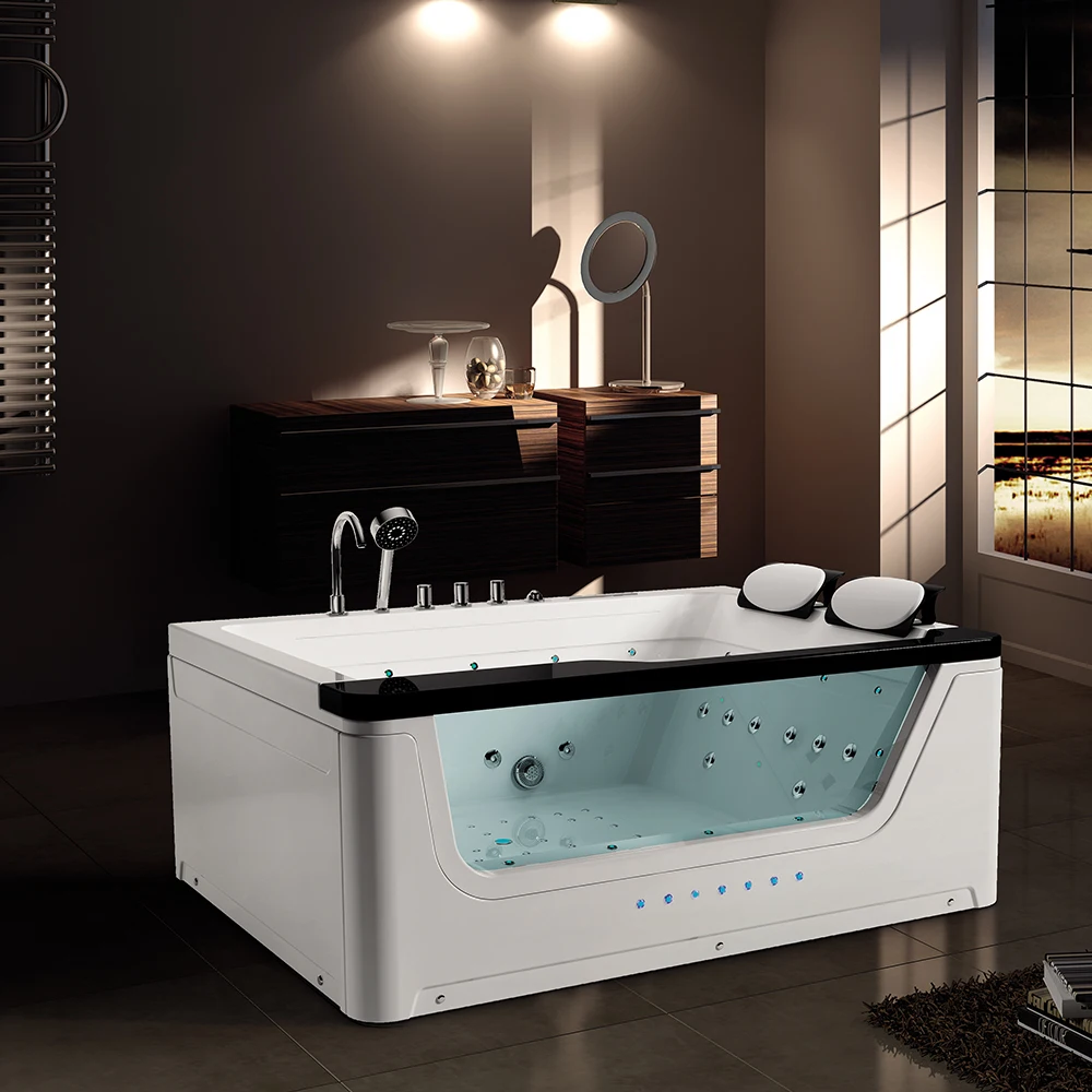 Thailand Price Bathing With air Bubble Waterfall 2 Person whirlpool Bathtubs Big Size Bath Tub Acrylic Bathtub