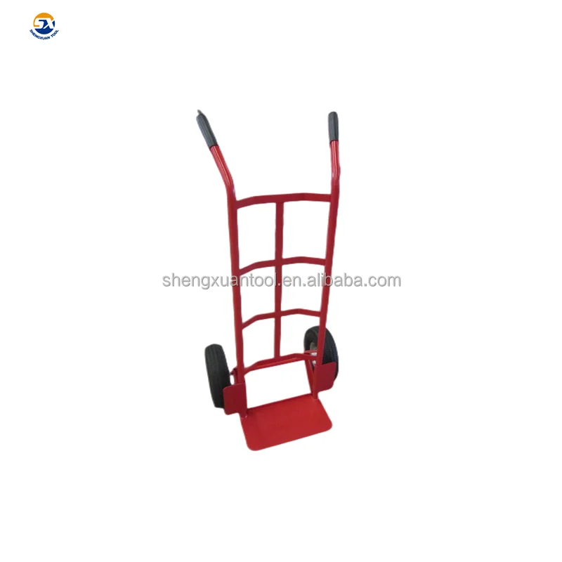 red color metal body middle size  hand trolley with handle