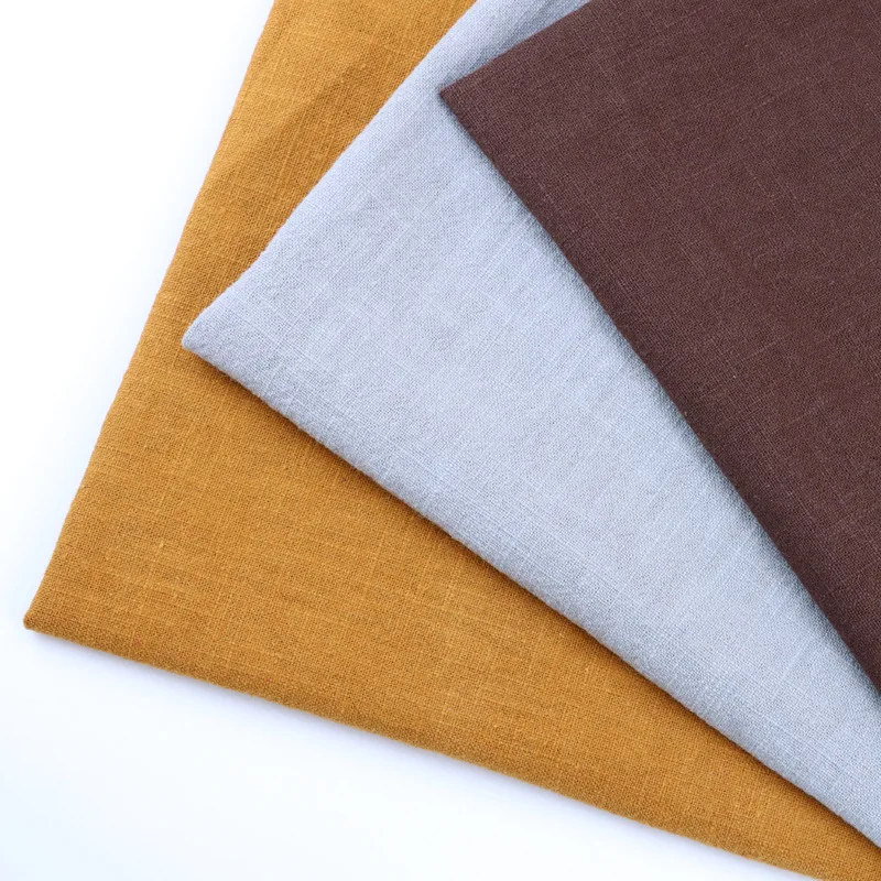 244gsm Ramie Fabric Plain T Shirt Garment Ramie Cotton Denim Fabric