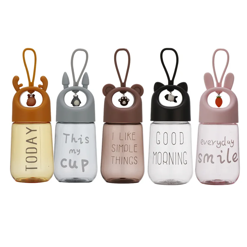 Customized Cute Animal Clear Plastic Water Bottles For School and Outdoor Kids Drinking Bottle