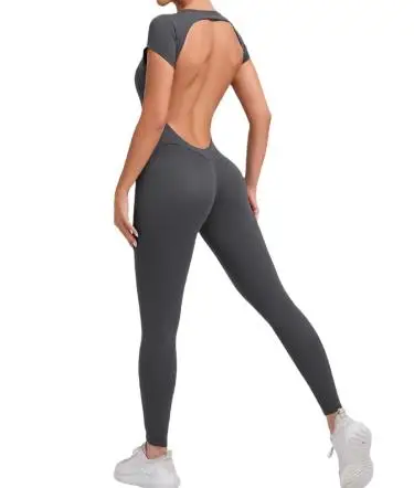New fashion yoga one piece jumpsuit gym workout sports backless gym jumpsuits for women