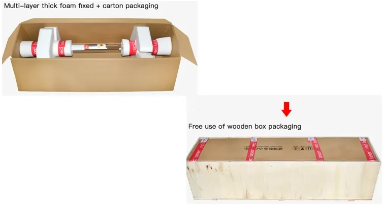 CO2 Лазерная стеклянная трубка 130 Вт длительный срок службы для термообработки и