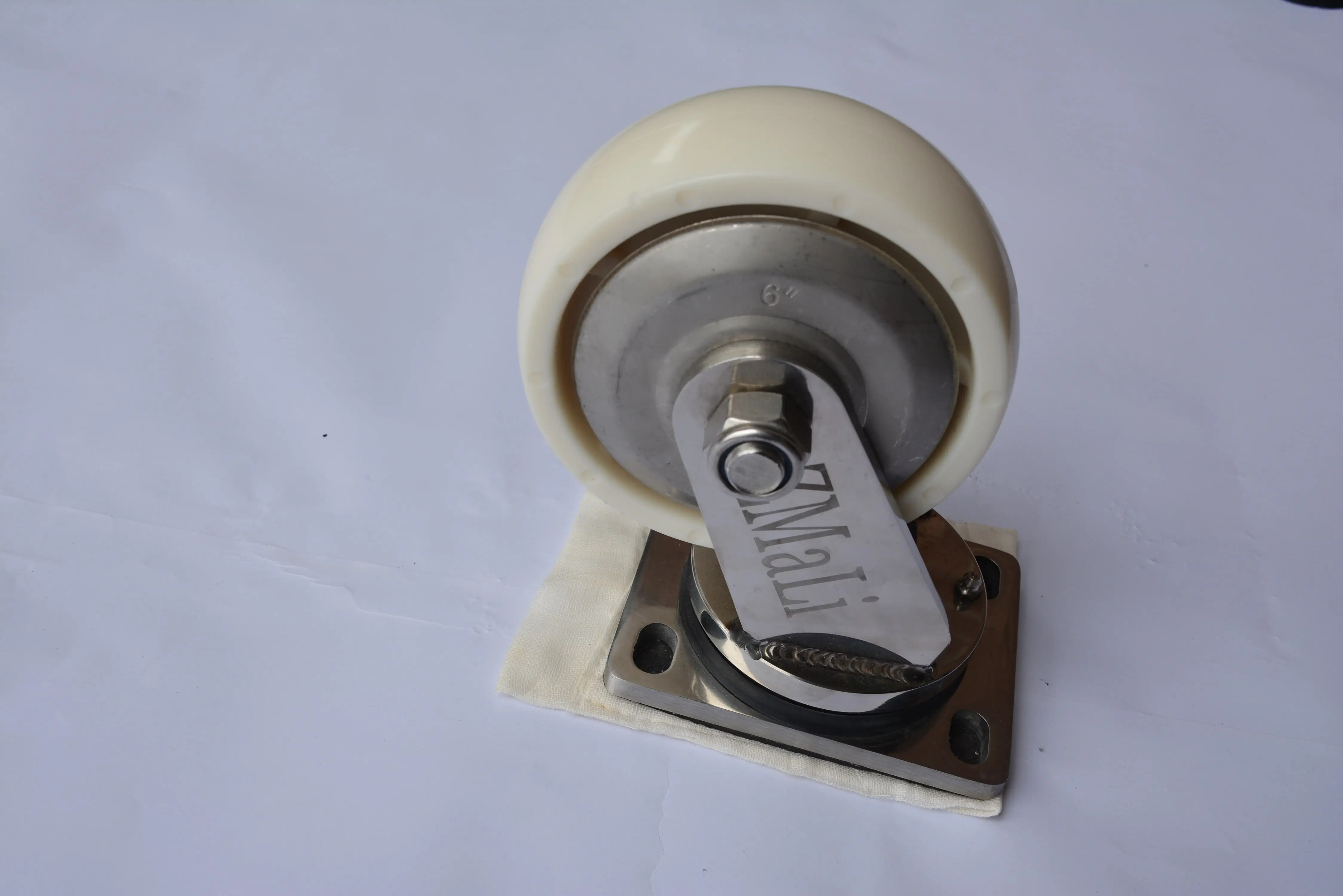 6 inches x 2 inches white plastic small wheels drawer wheels with 360-degree rotating top plate