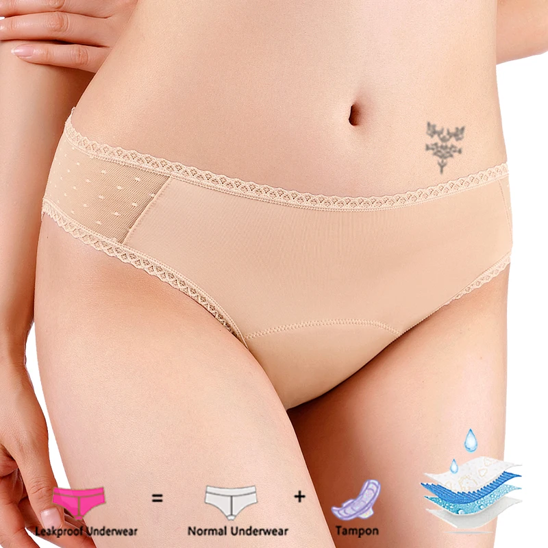 New Cotton Eco-friendly Fabric Solid Color Period Panties For Women Bikini Leak Proof Menstrual Underwear