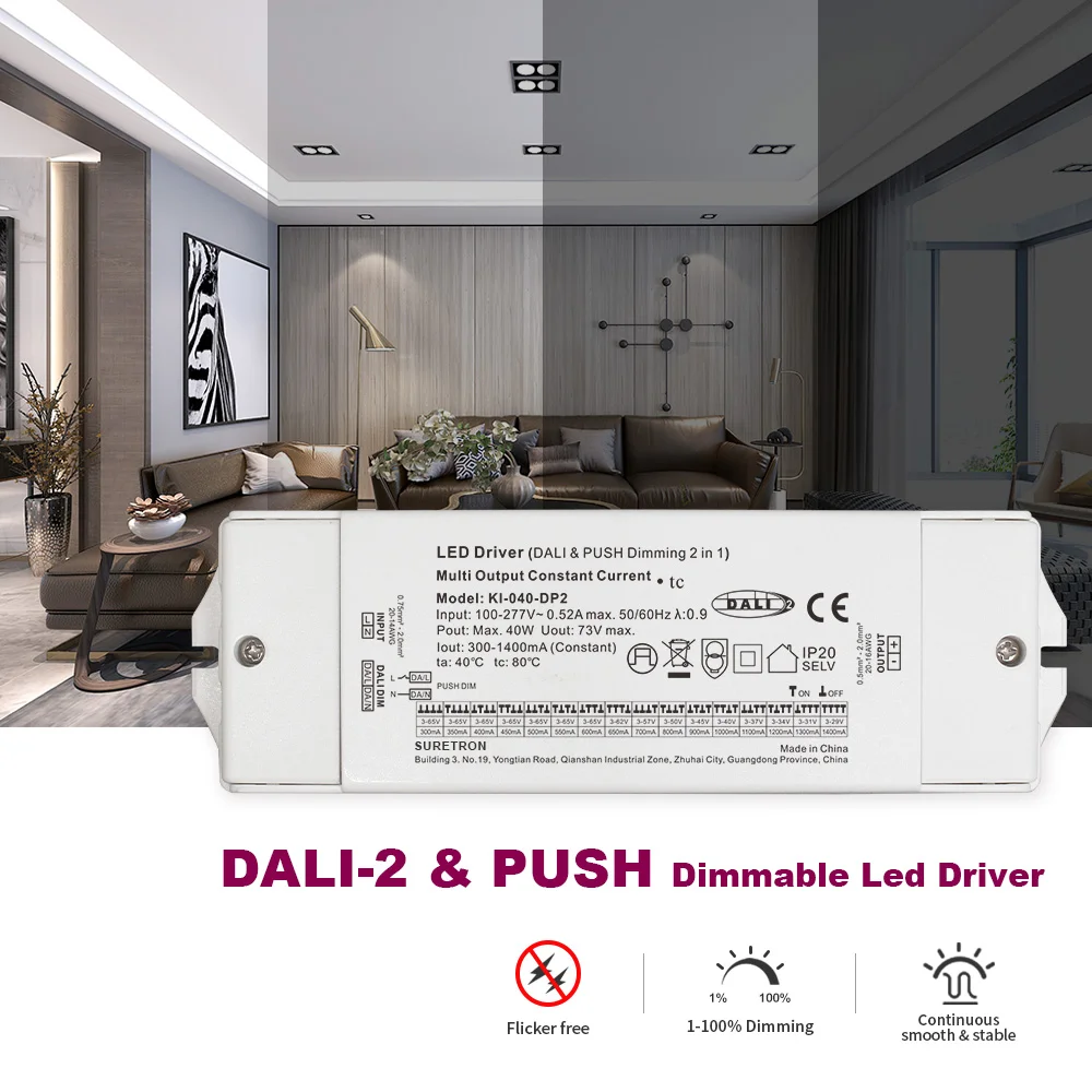 Modern hotel ceiling luxury lamp driver DALI2 DT8 Tc Tunable White led light driver for living room home led ceiling lamp