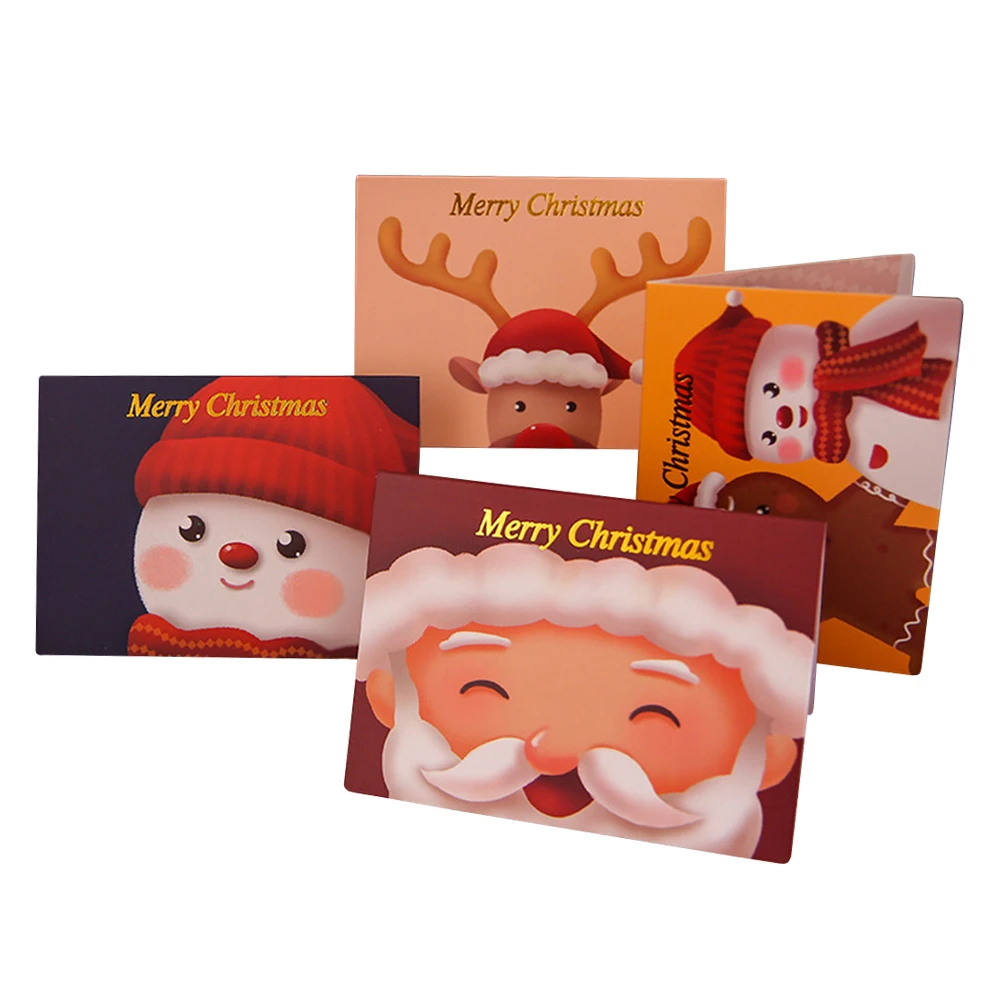 A unique personalized cartoon christmas festival write greeting cards with kraft envelope and paper sticker