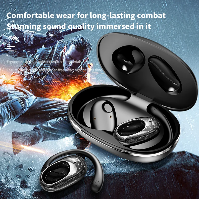 Open Ear OWS Conduction Noise Canceling Sport Running Touch Control 12 applications Headphone Ear Hook True Wireless Earphone