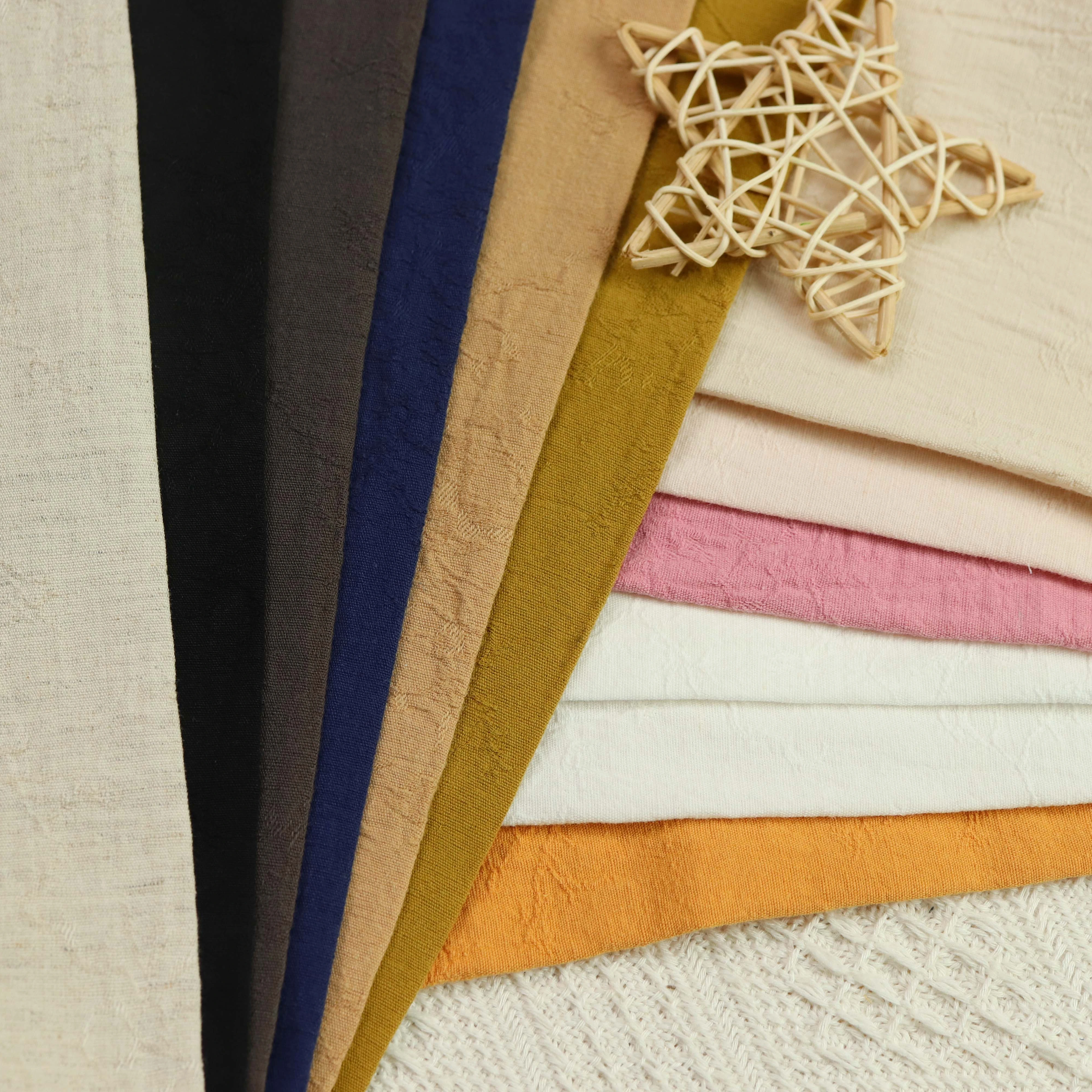 Литературная круглая и свежая ткань для платья, рубашка из Мори, детская одежда, хлопковая льняная жаккардовая ткань, текстиль, сырье