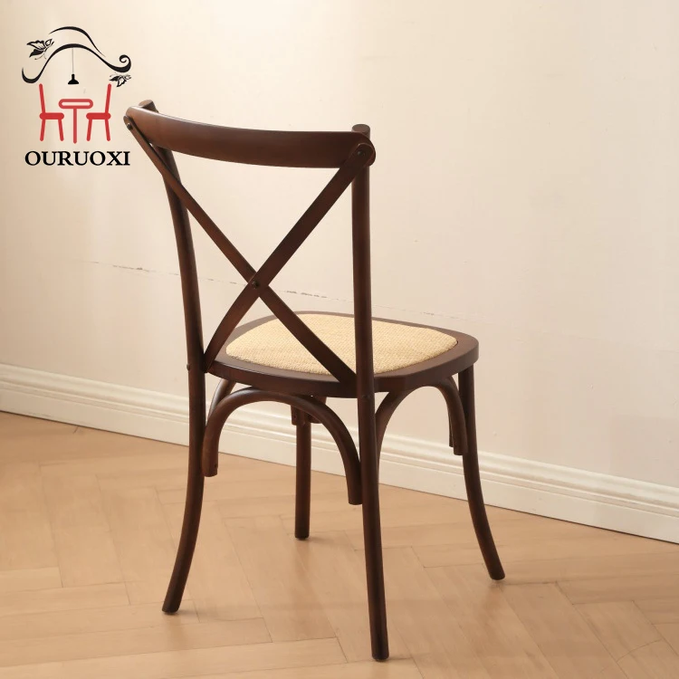 Wholesale Furniture Customized Solid Wood Cross Back Chair for Wedding Dining Hotel