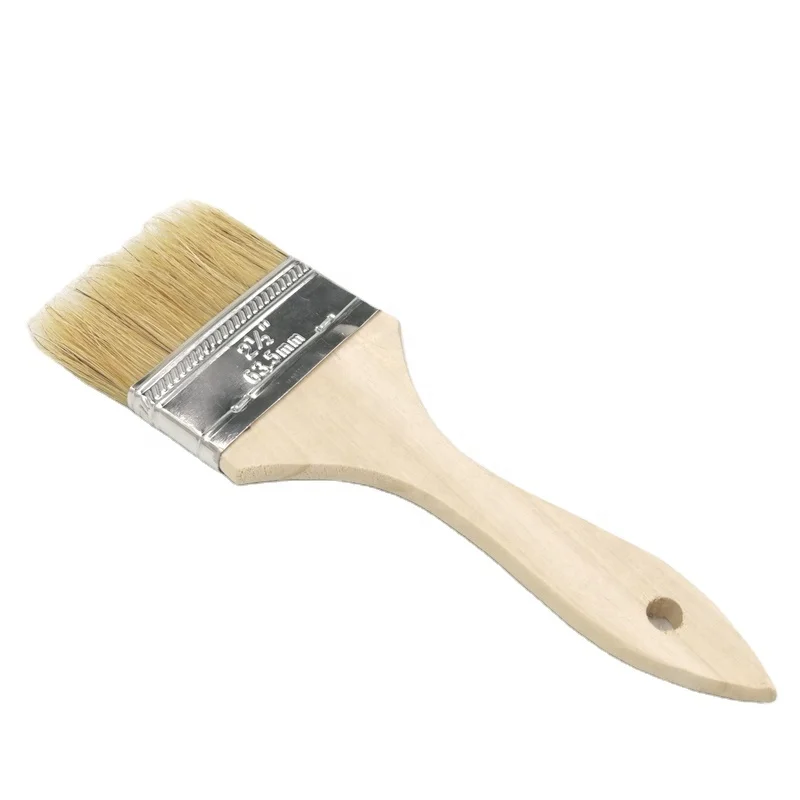 3 IN Wall Natural Bristle White Gray Paint Brush Wooden