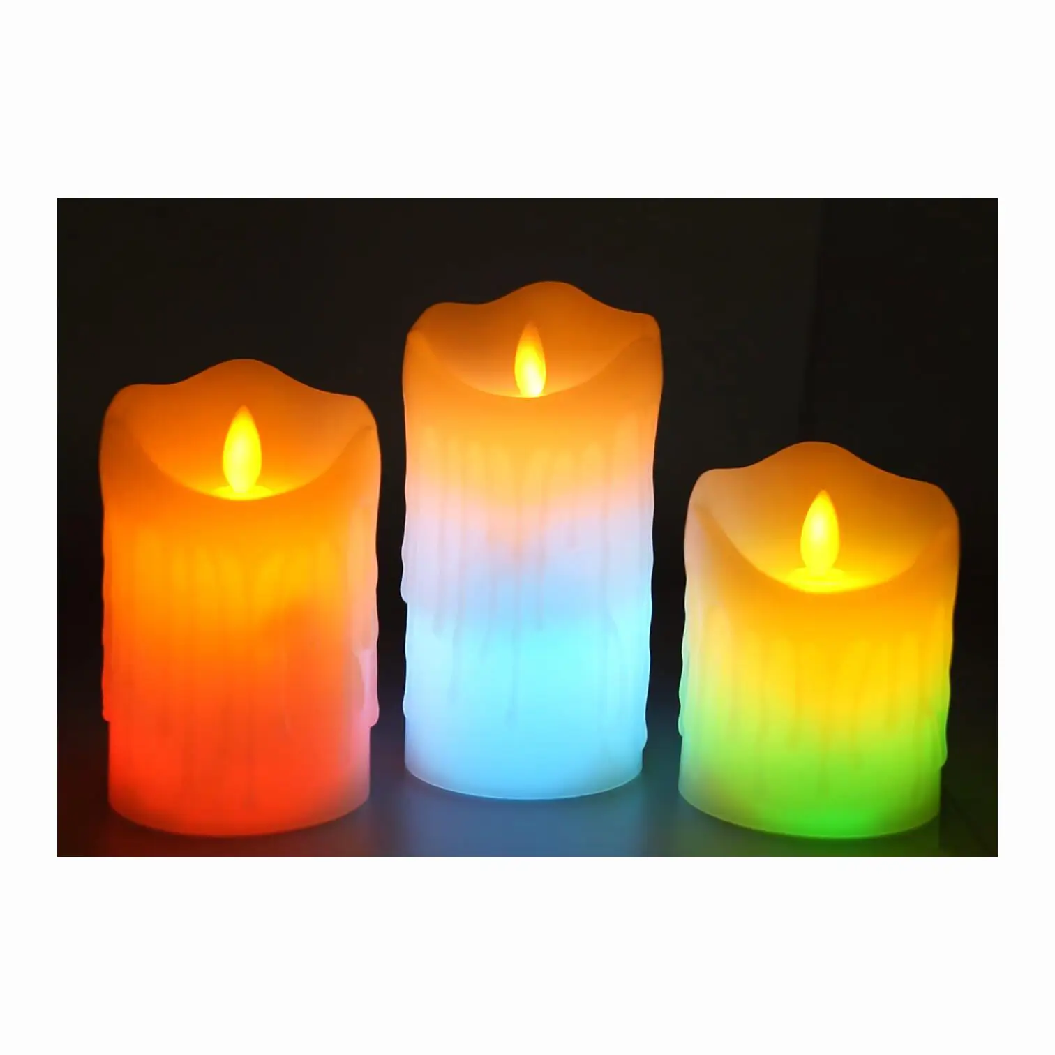 OEM Flickering Plastic Bullet Wick Smooth/Tears Surface Long Paraffin Real Wax Pillar USB Safety LED Candle