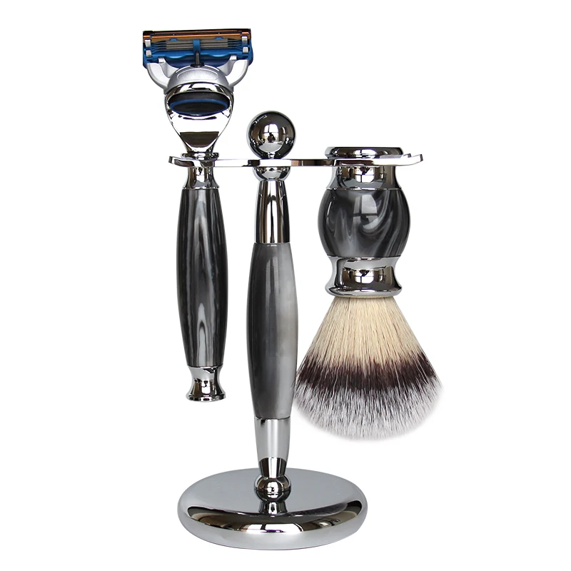 Badger Brush with uber-soft bristles comes with a black handle and chrome base