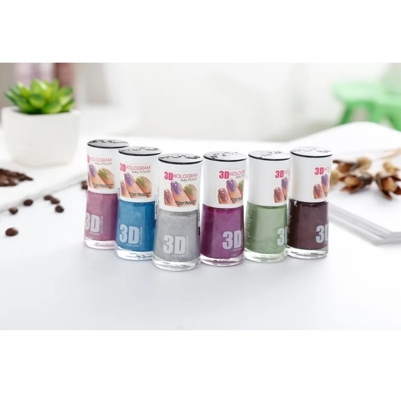 Новый Популярный Высококачественный красочный Популярный 3D голографический лак для ногтей, оптовая продажа