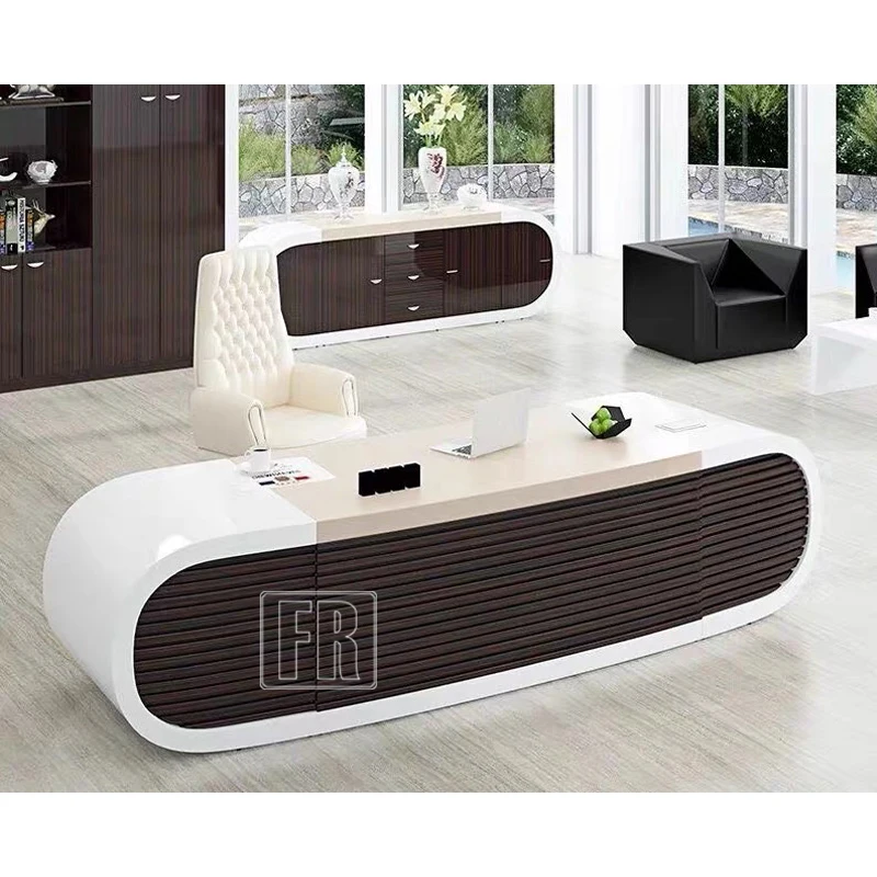 High Glossy Baking Paint Modern Workstations Executive Office Furniture Desks Table accesories