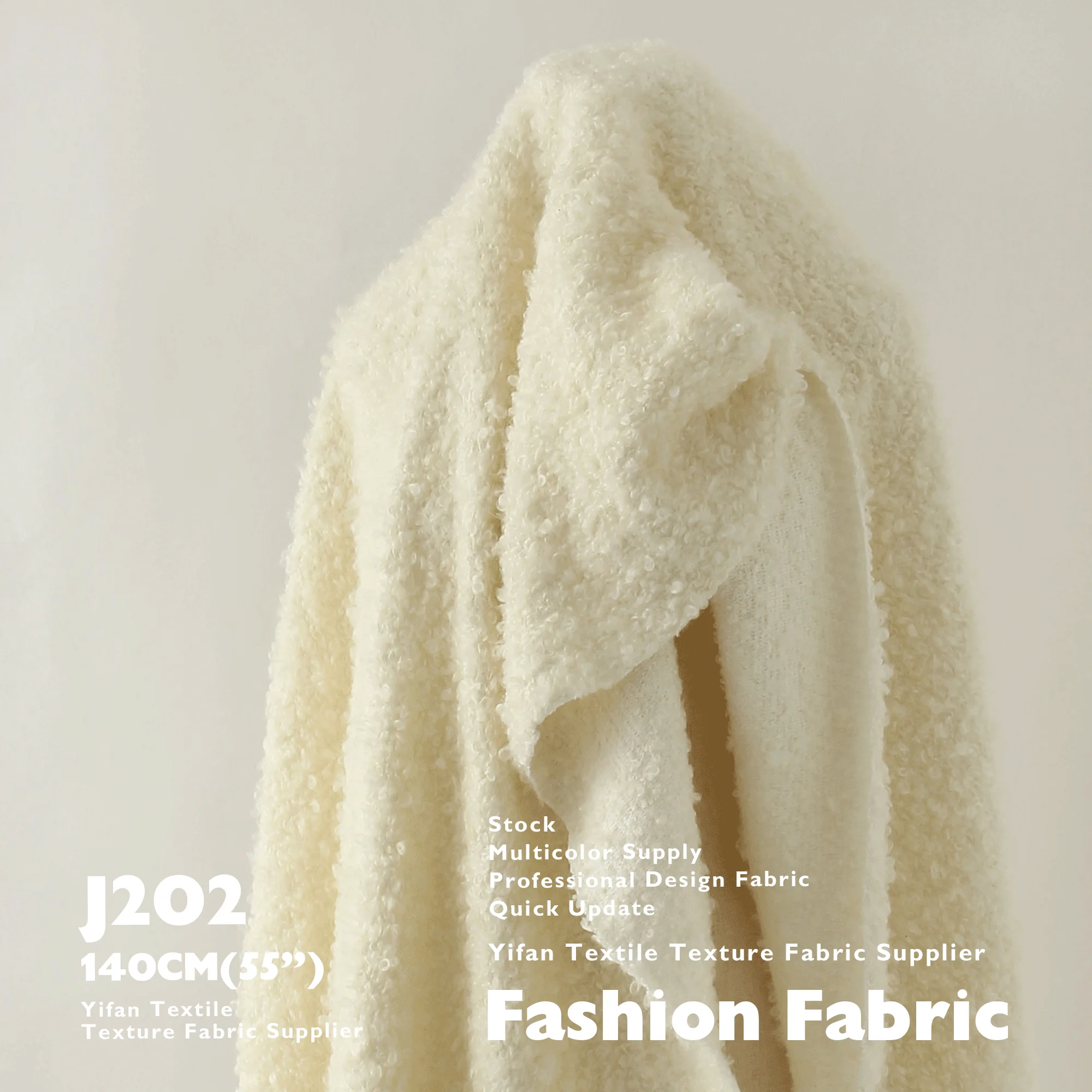 Thickened Bubble Mohair Curly Texture Cashmere Fabric For Coats Jackets And Sweaters